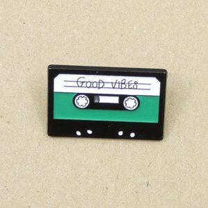 FREE ADD ON WITH PURCHASE Retro Good Vibes Cassette Tape Enamel Brooch Pin